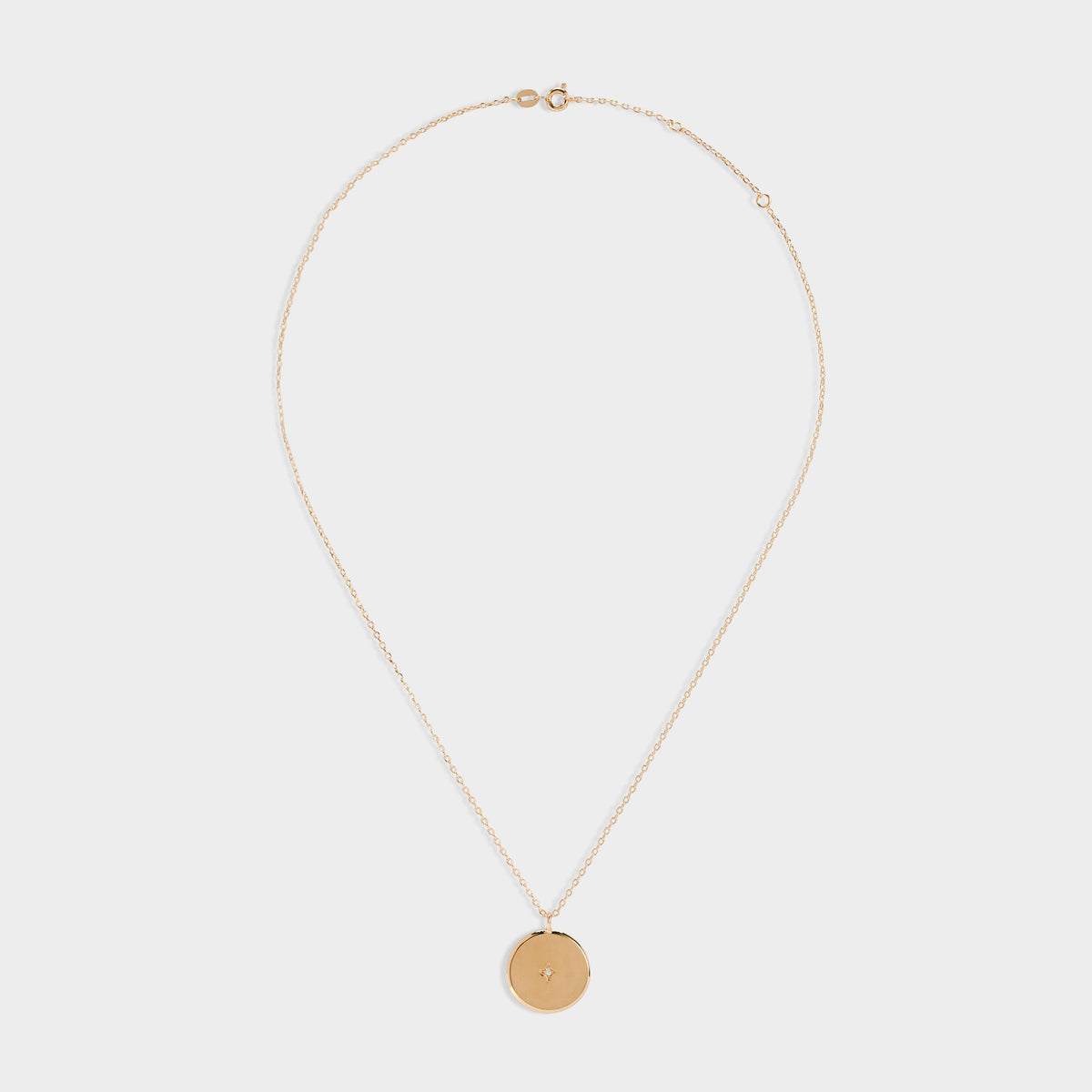 Collier breloque 1 brillant sur chaîne plaqué or