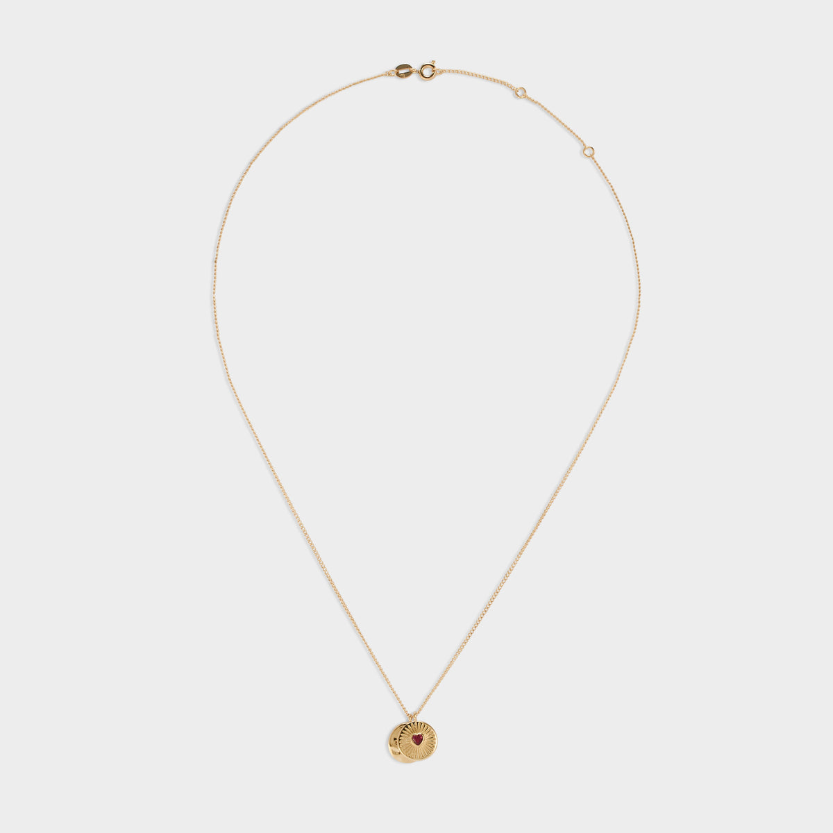 Collier double breloque cœur battant étoile plaqué or