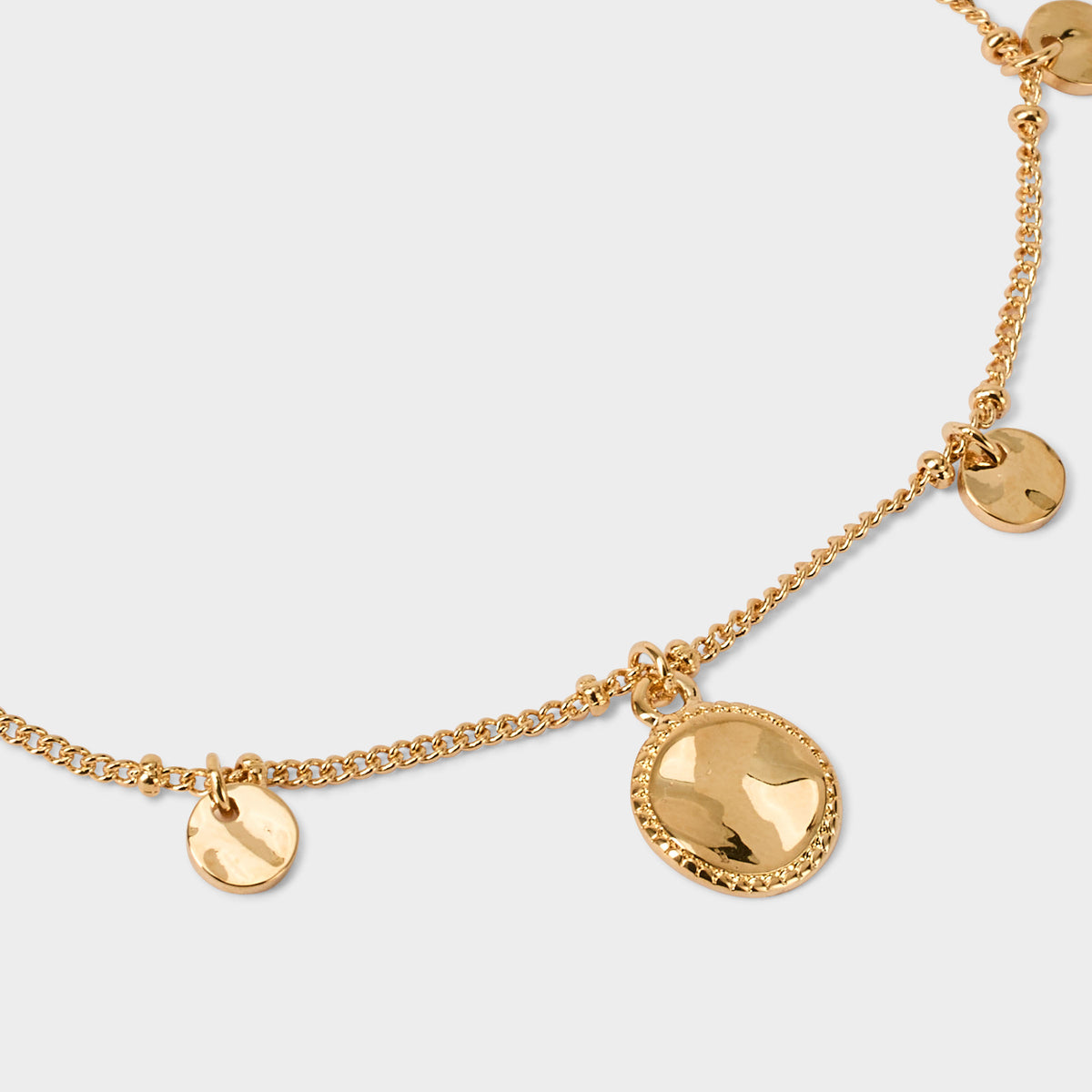 Bracelet paillettes et pendant plaqué or