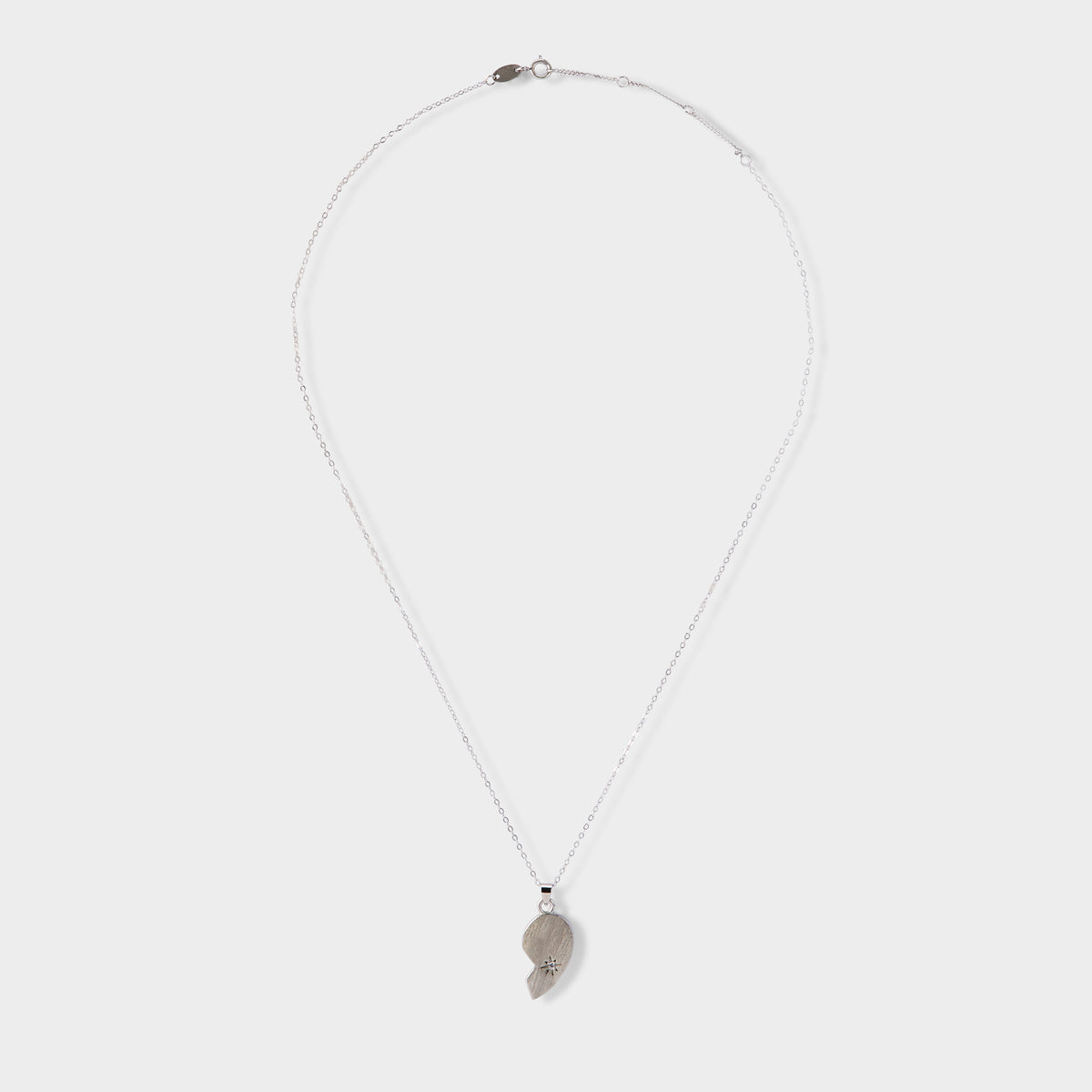 Collier demi-cœur gauche argent