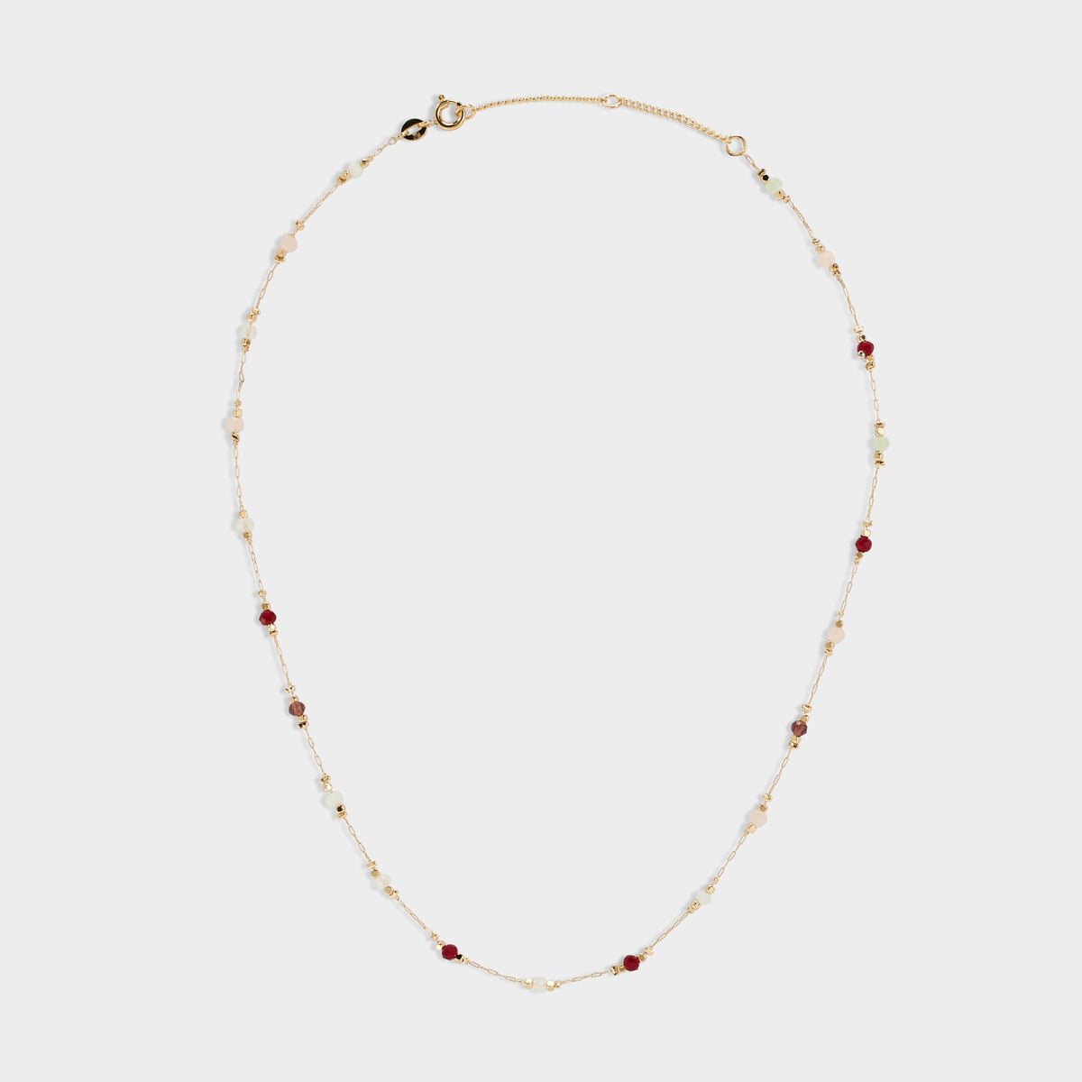 Collier chaîne perles facettées plaqué or
