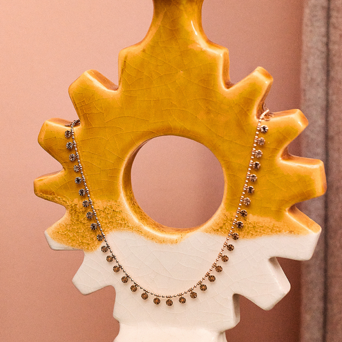 Collier pastilles rayonnantes plaqué or