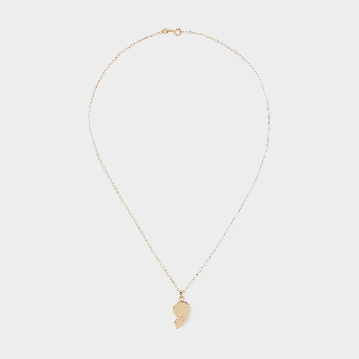 Collier demi-cœur droit plaqué or