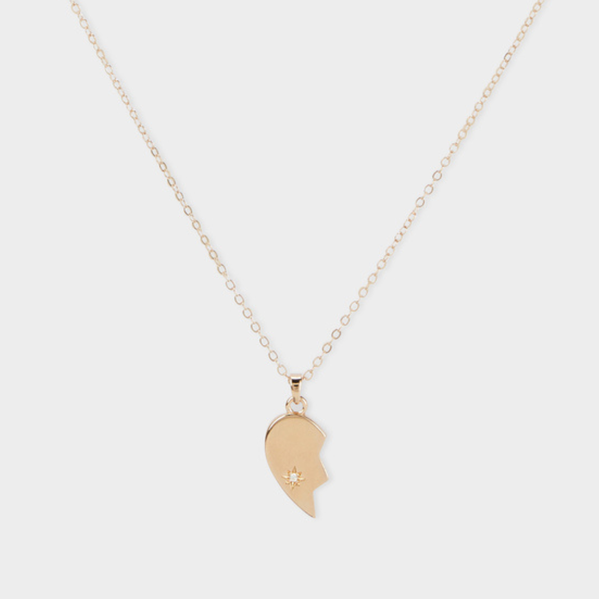 Collier demi-cœur gauche plaqué or
