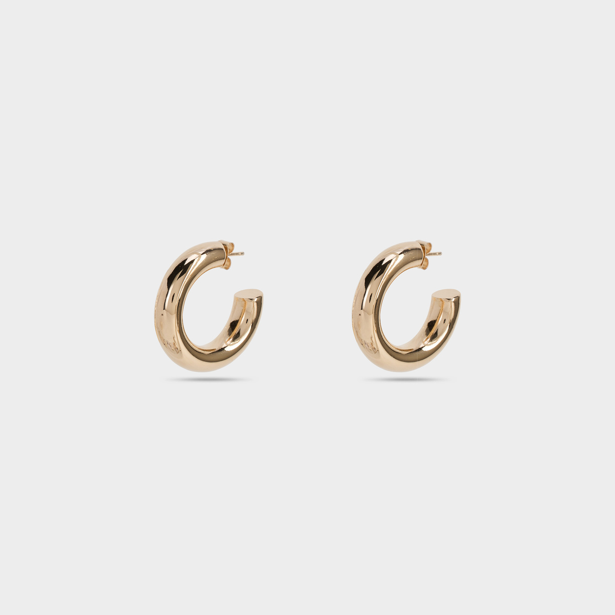 Boucles d'oreilles mini créoles Tube plaqué or