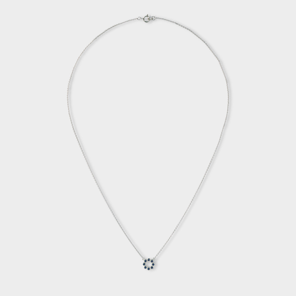 Collier Flower bleu sur chaîne argent
