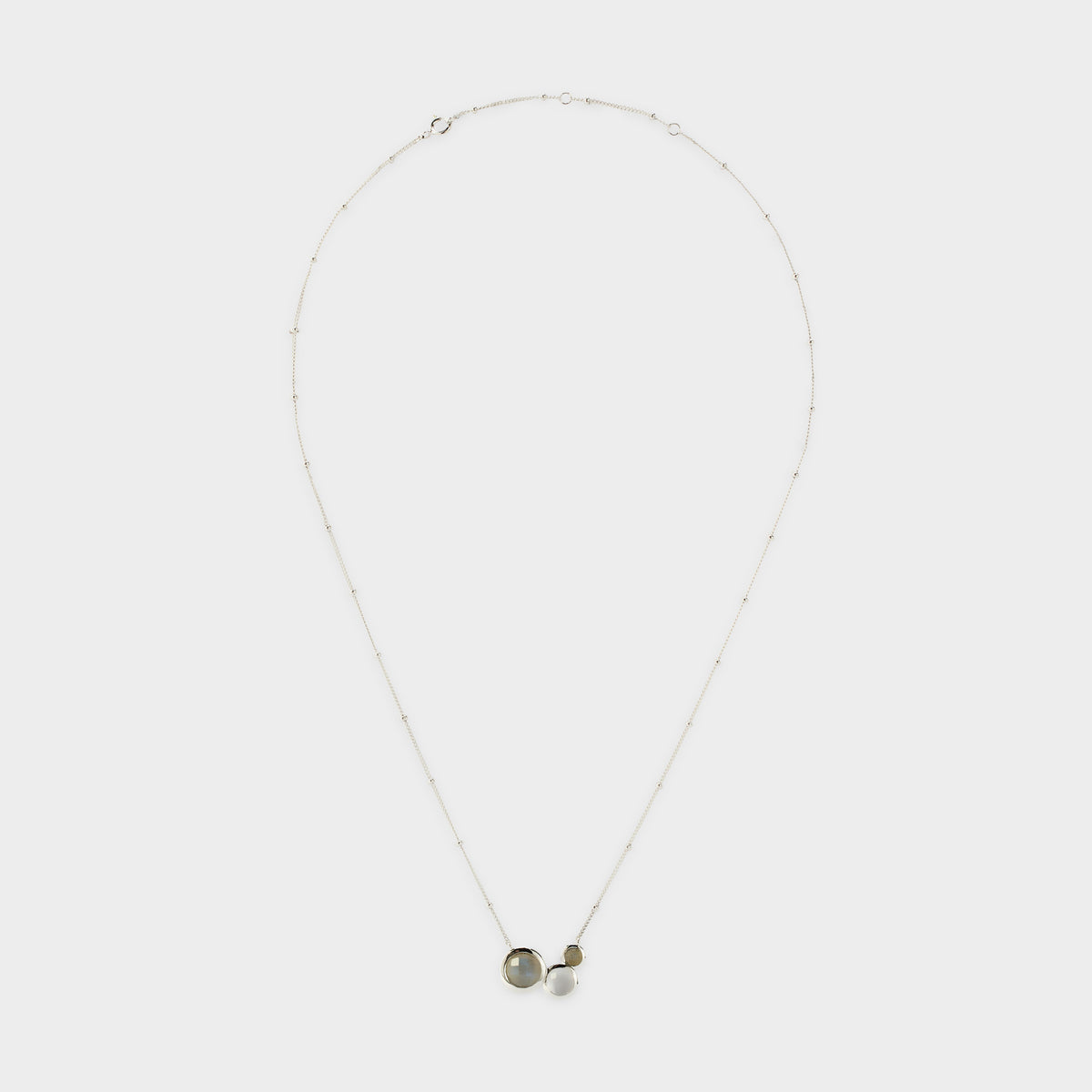 Collier 3 pierres sur chaîne argent