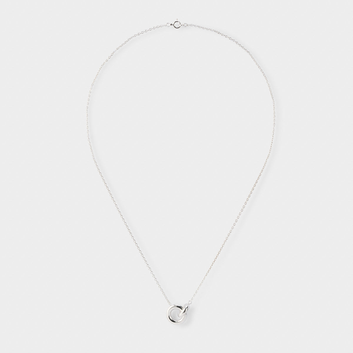 Collier anneaux bombés entrelacés argent