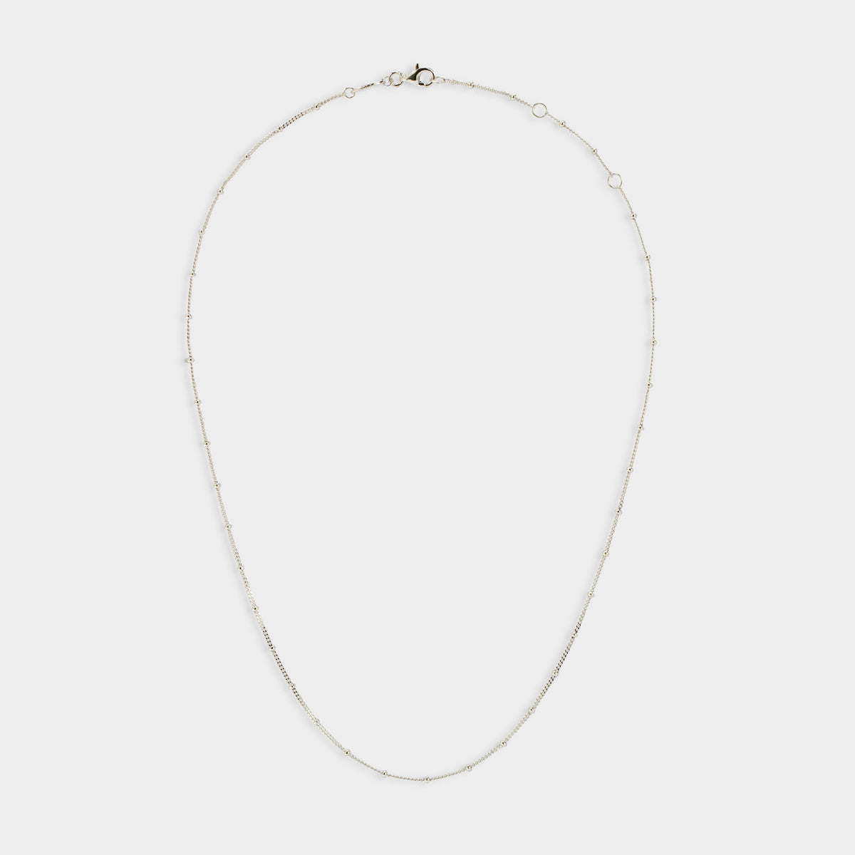 Collier maille perlée argent