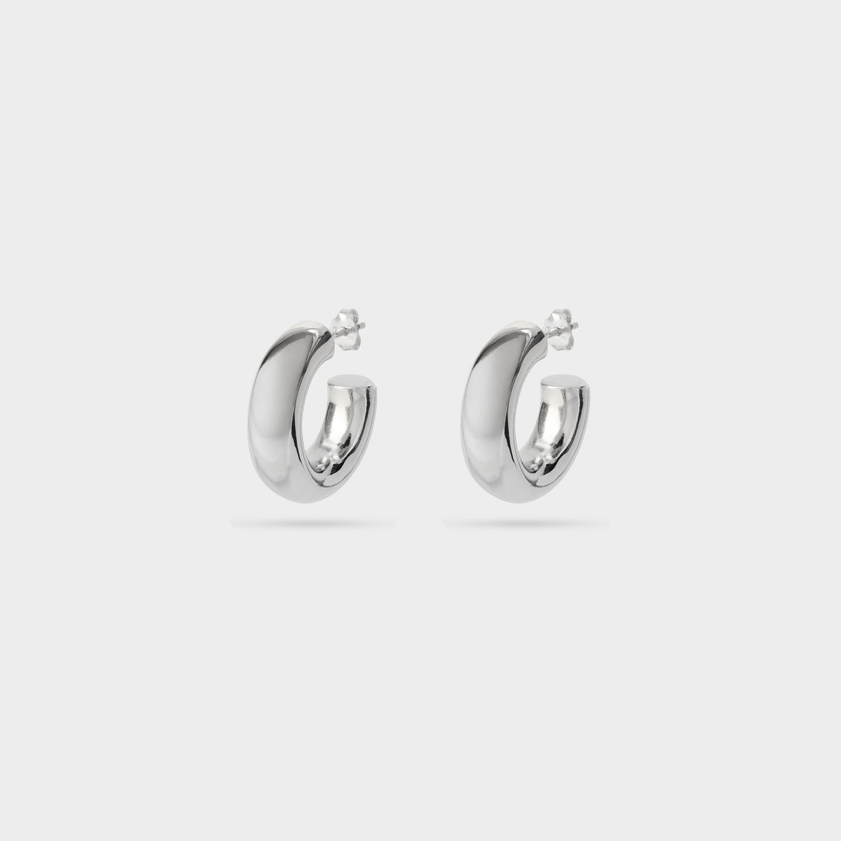 Boucles d'oreilles créoles tube argent