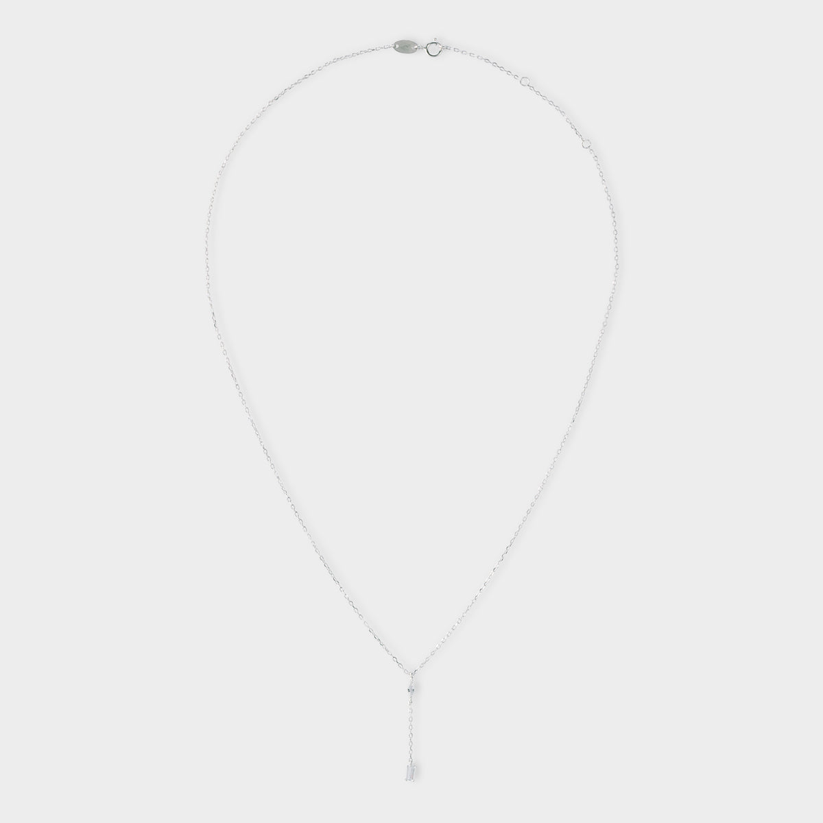 Collier cravates 2 zircons argent
