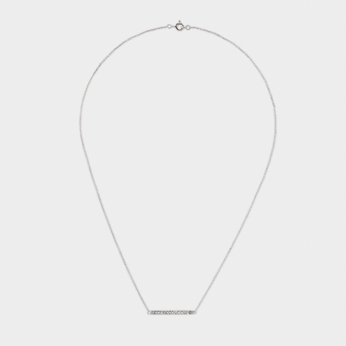 Collier chaîne barrette pavée argent