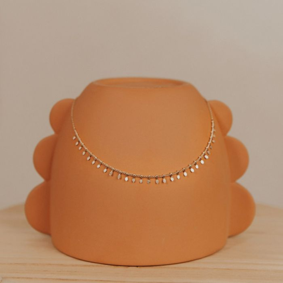 Collier chaîne pampilles plaqué or