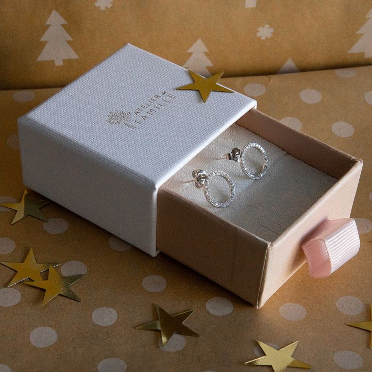 Ecrin bague et boucles d'oreilles