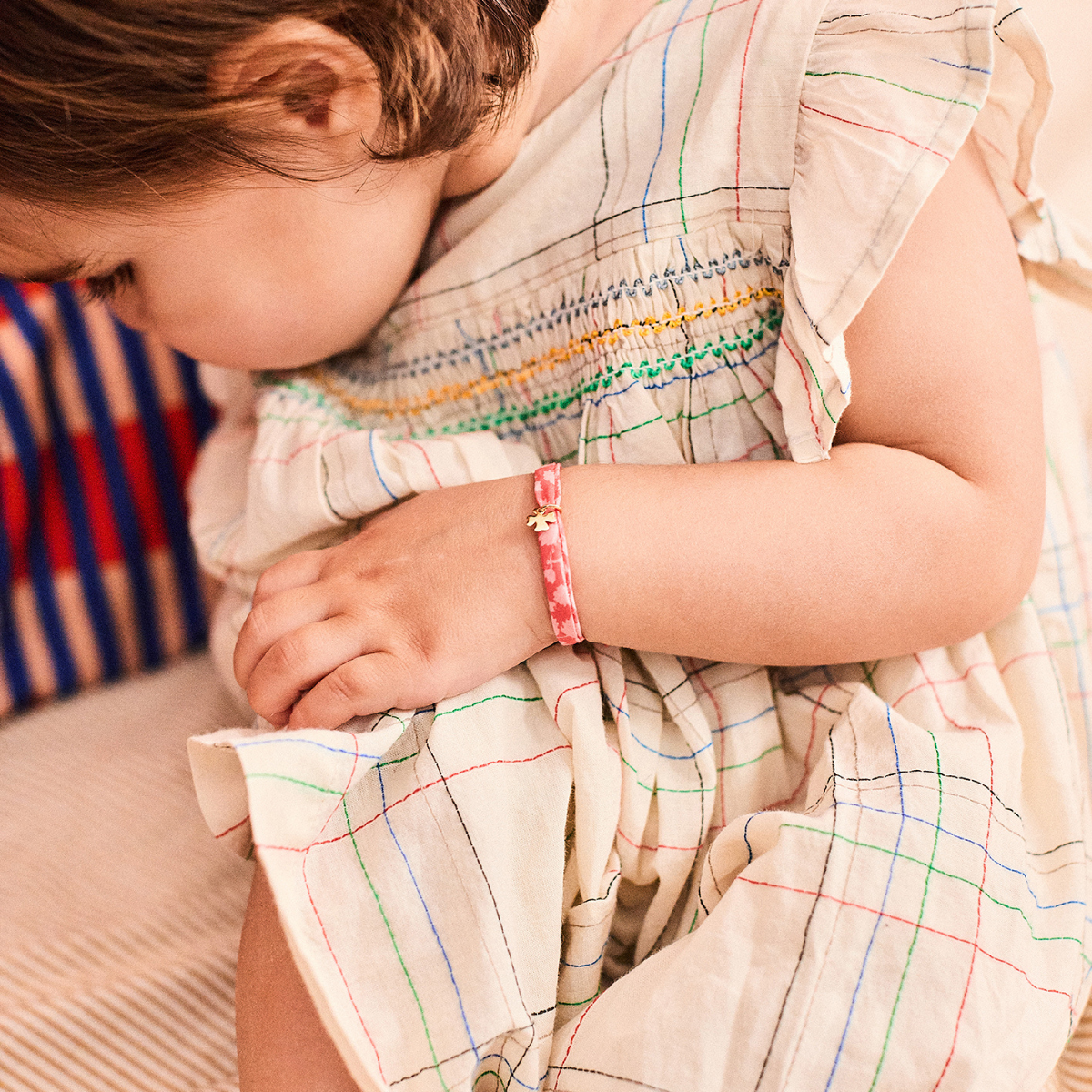 Bracelet 1 mini breloque sur lien liberty plaqué or