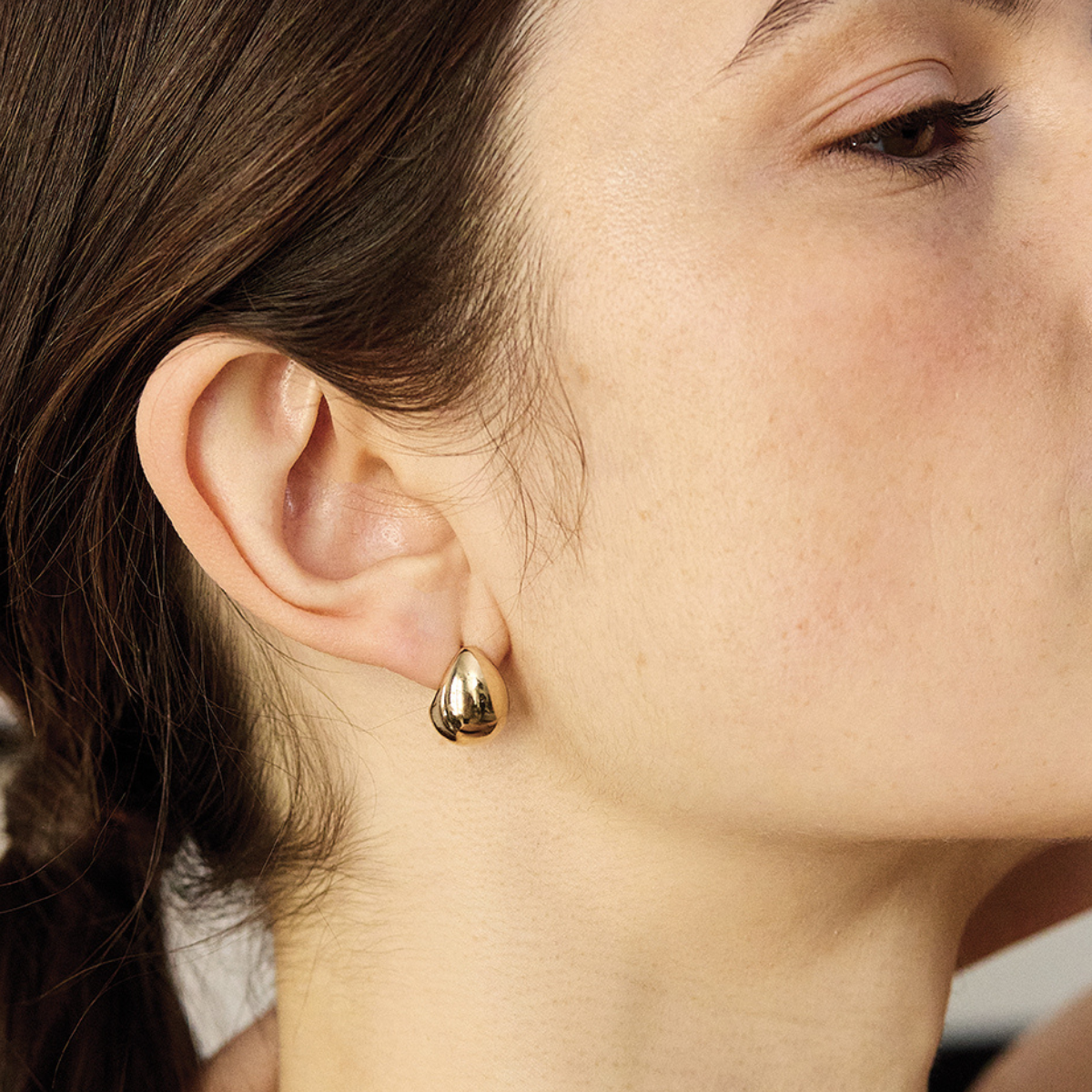 Boucles d'oreilles gouttes lisses plaqué or