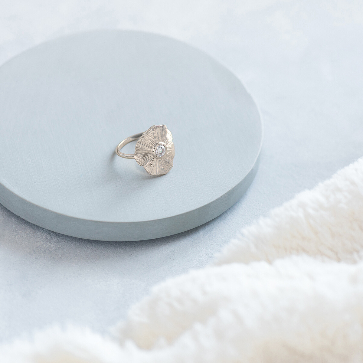 Bague Nénuphar argent massif
