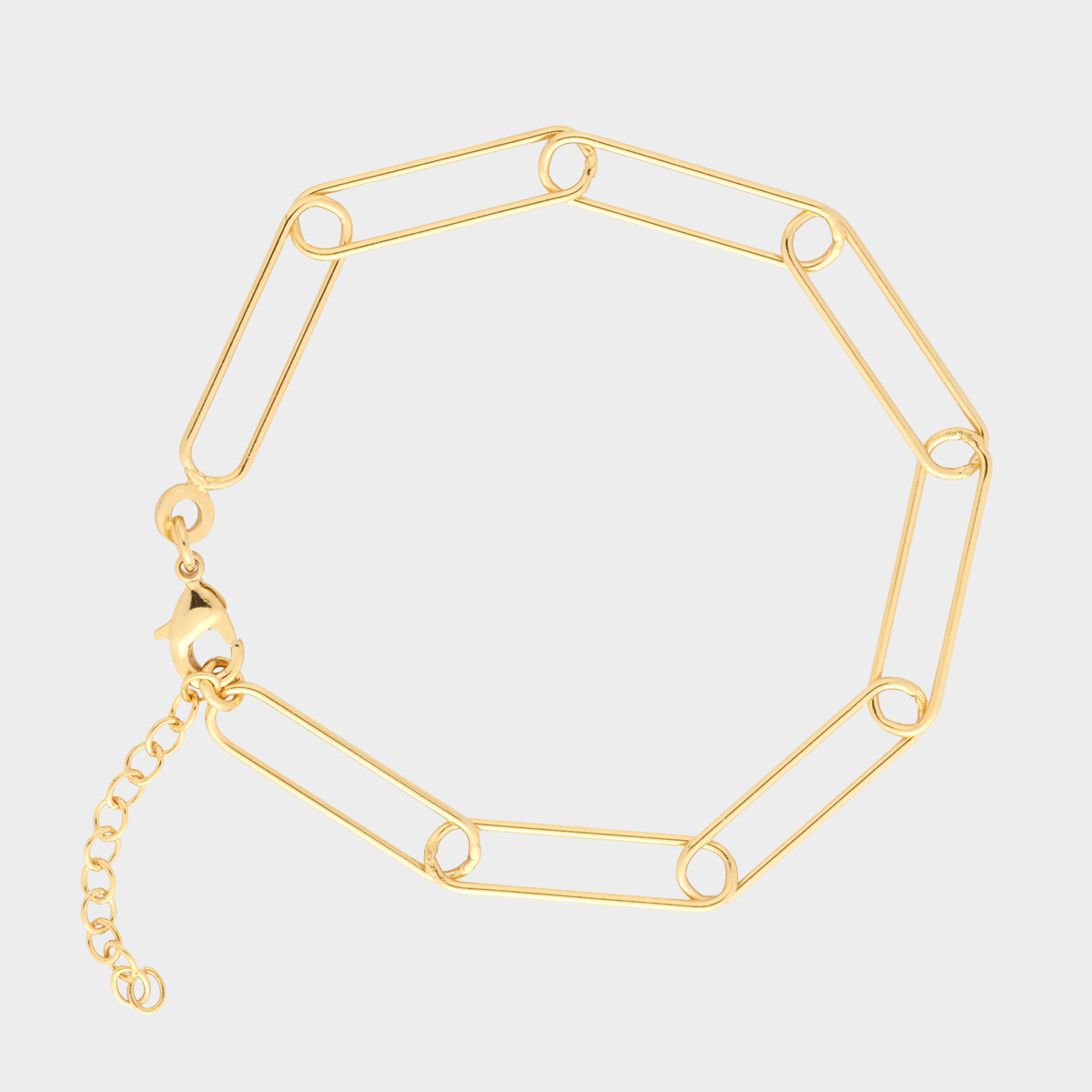 Bracelet à maillons larges plaqué or Tandem