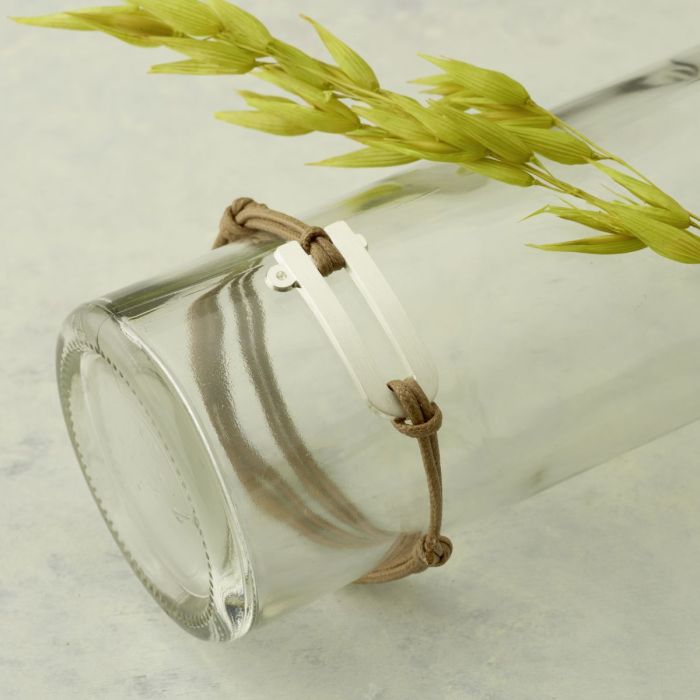 Bracelet manille pour homme sur coton ciré argent