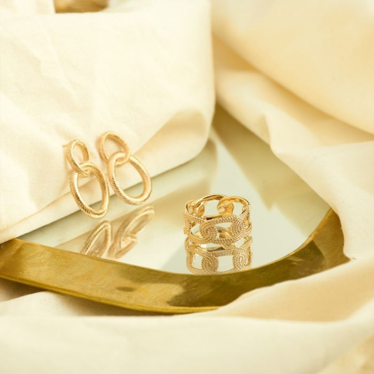 Bague Riviera plaqué or
