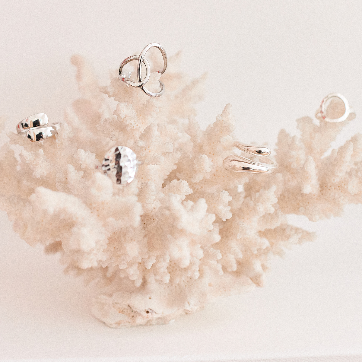 Bague Toi & Moi arrondie ajustable argent