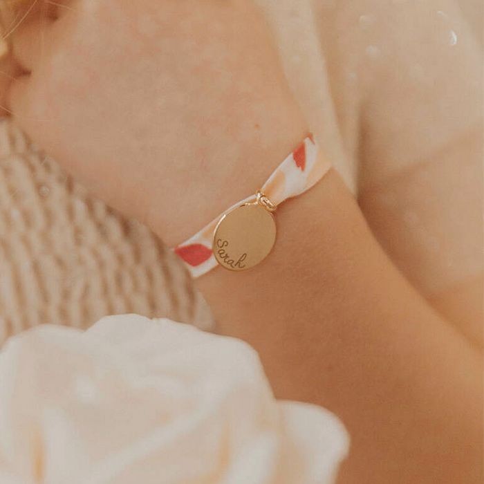 Bracelet 1 breloque plaqué or sur lien liberty