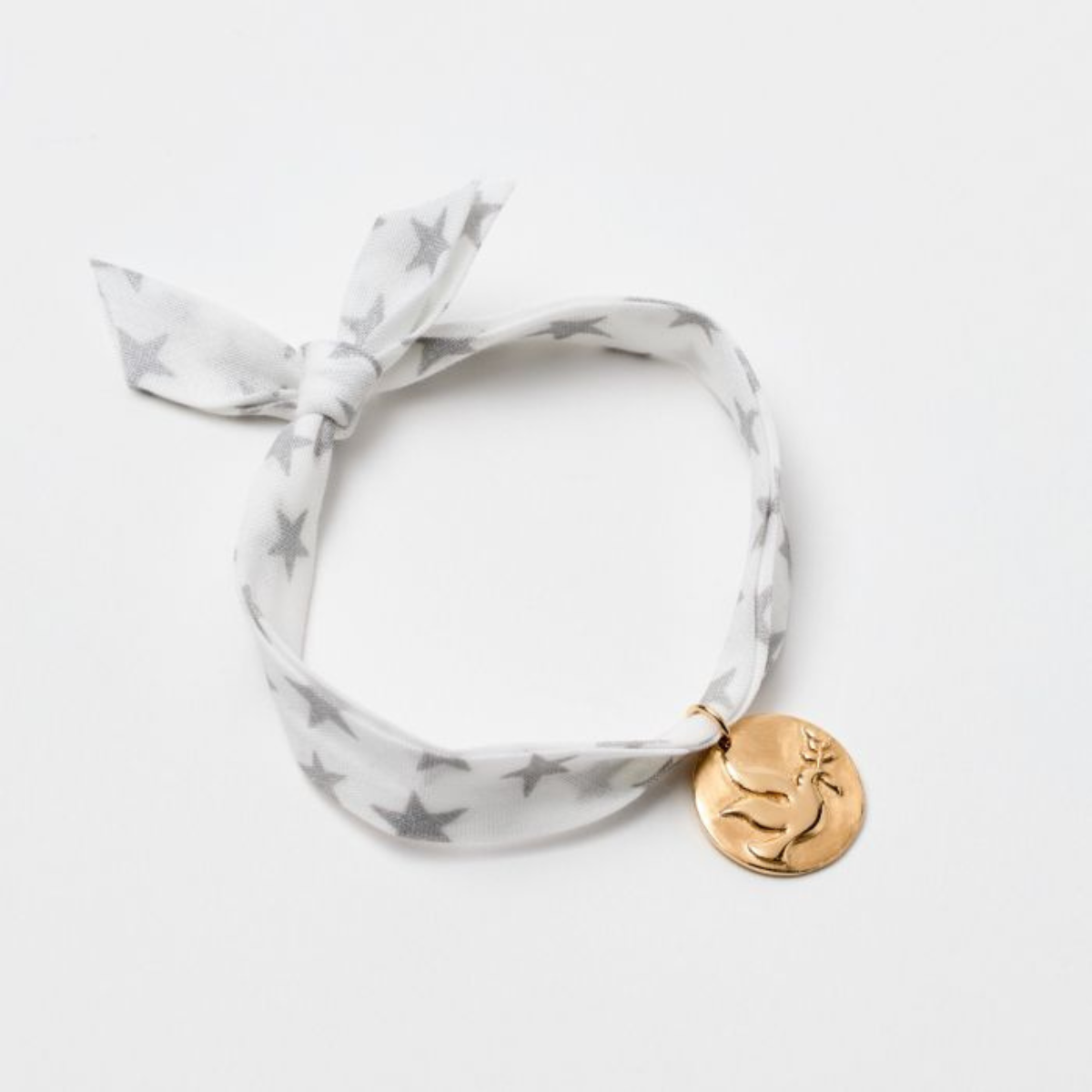 Bracelet gris-gris Colombe sur ruban Liberty
