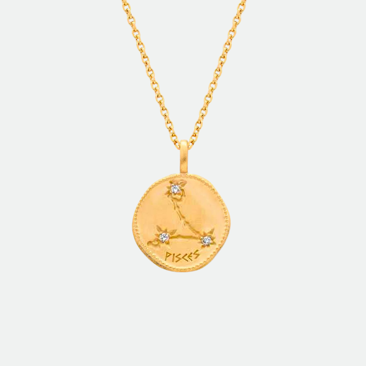 Collier signe astrologique Poissons plaqué or