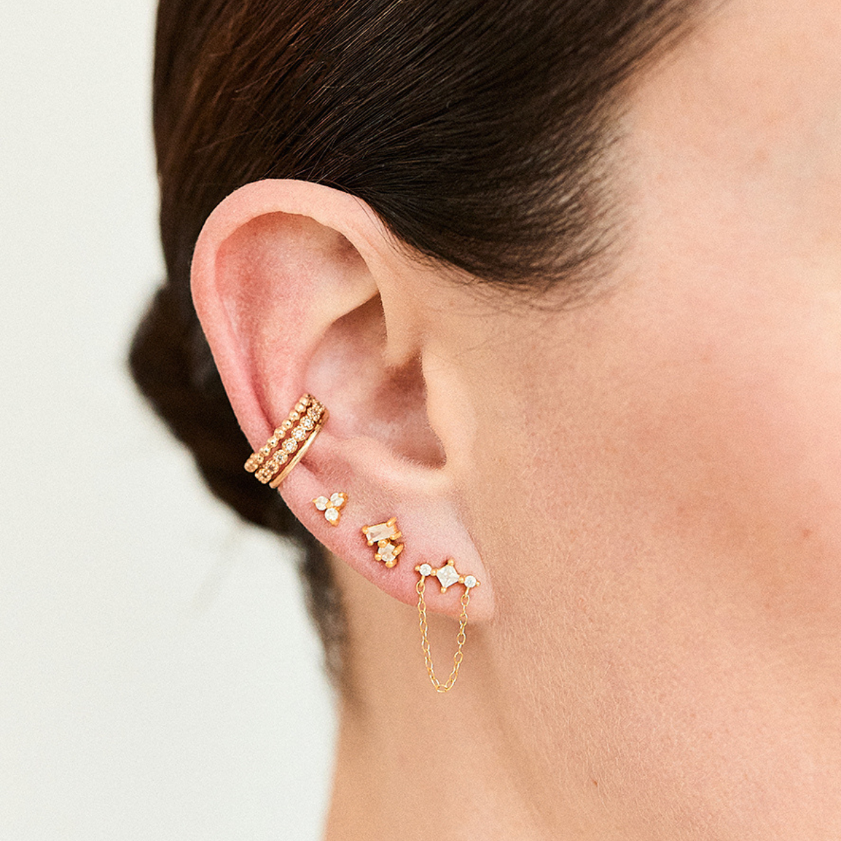 Ear cuff 3 rangs plaqué or
