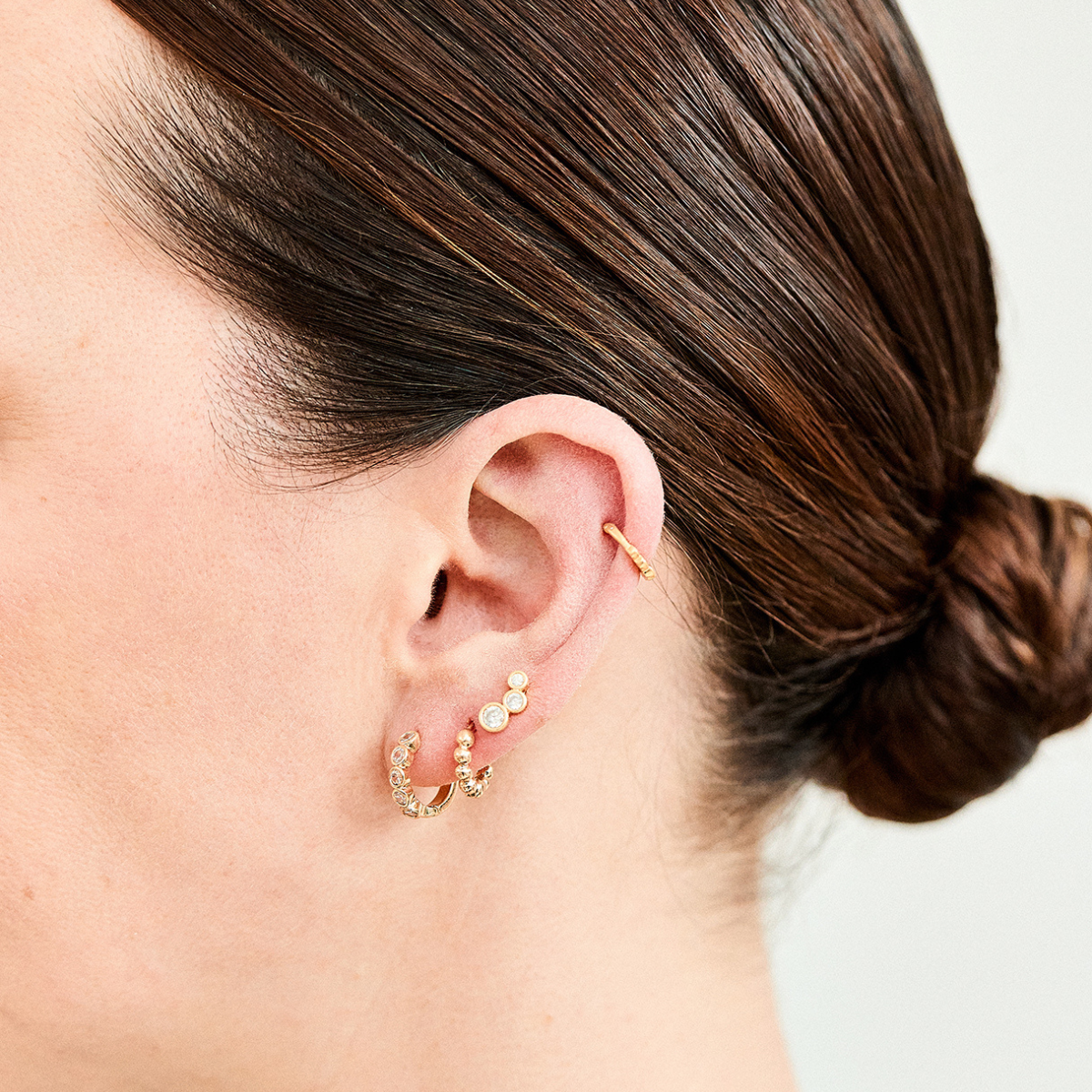Boucles d'oreilles Purity par 3 plaqué or