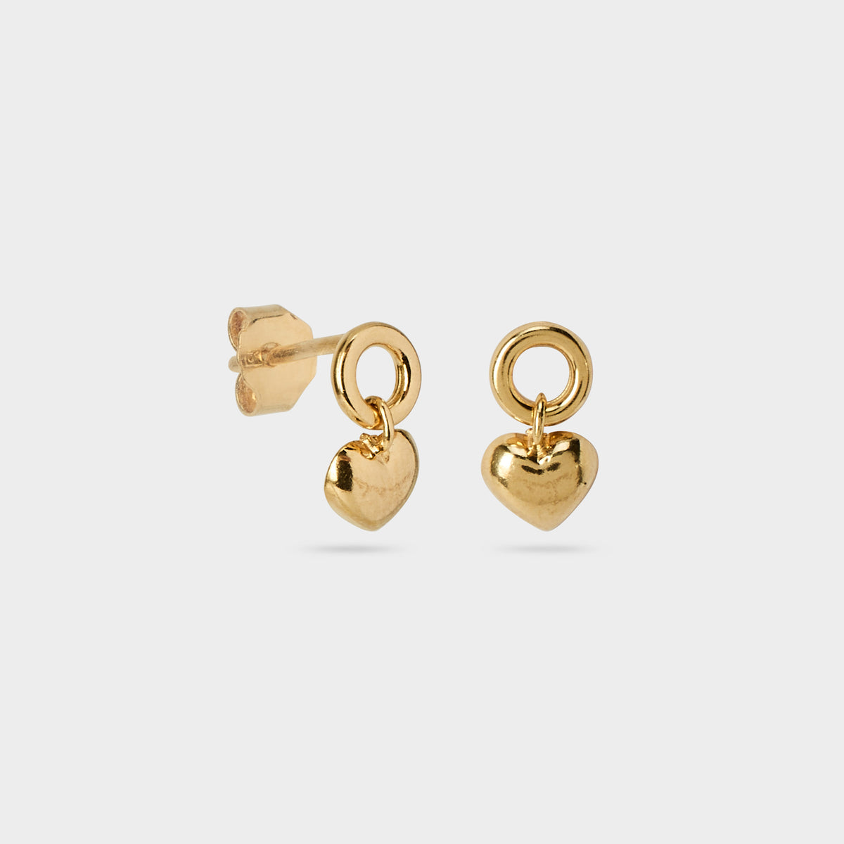 Boucles d'oreilles Cœurs pendants plaqué or