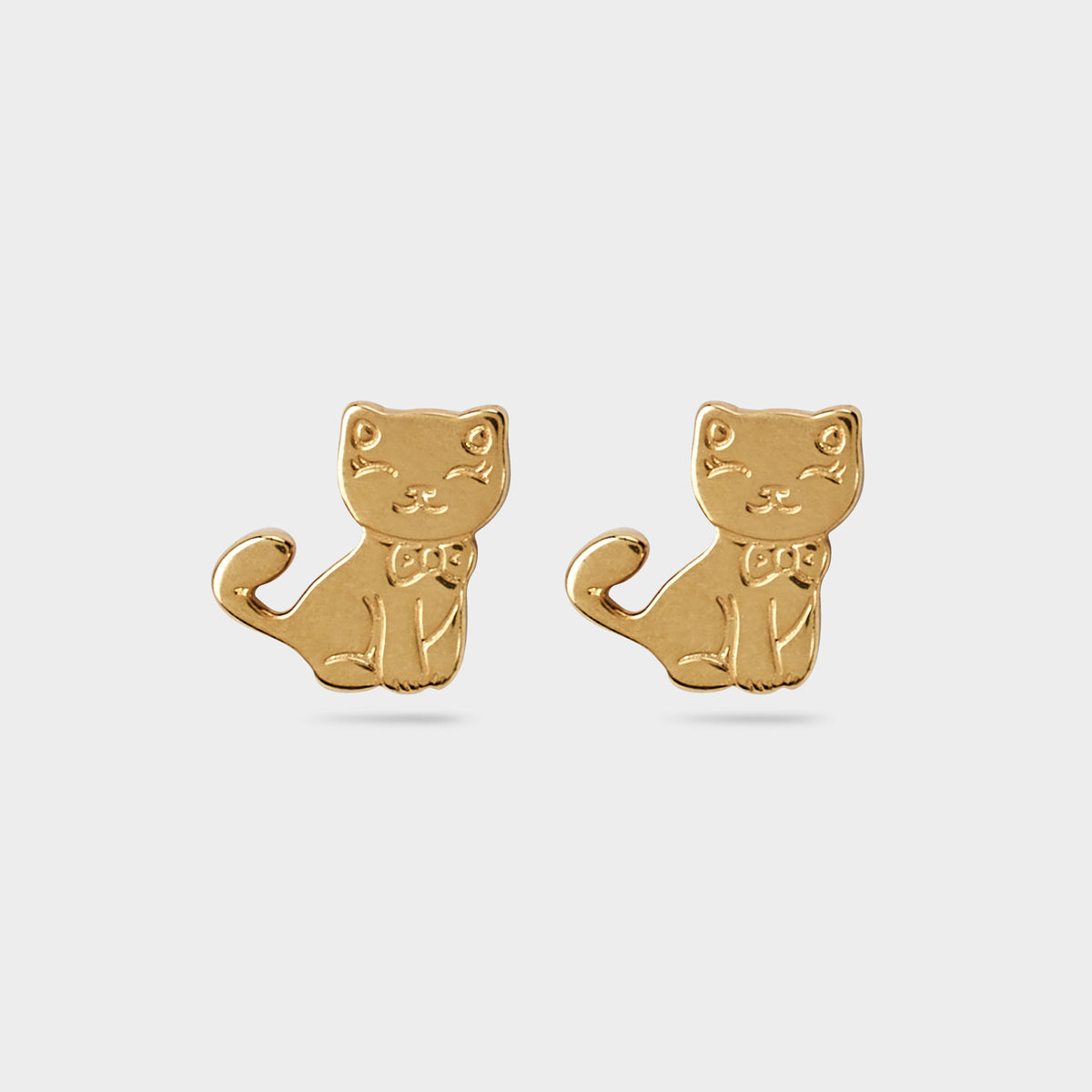 Boucles d'oreilles Chats plaqué or