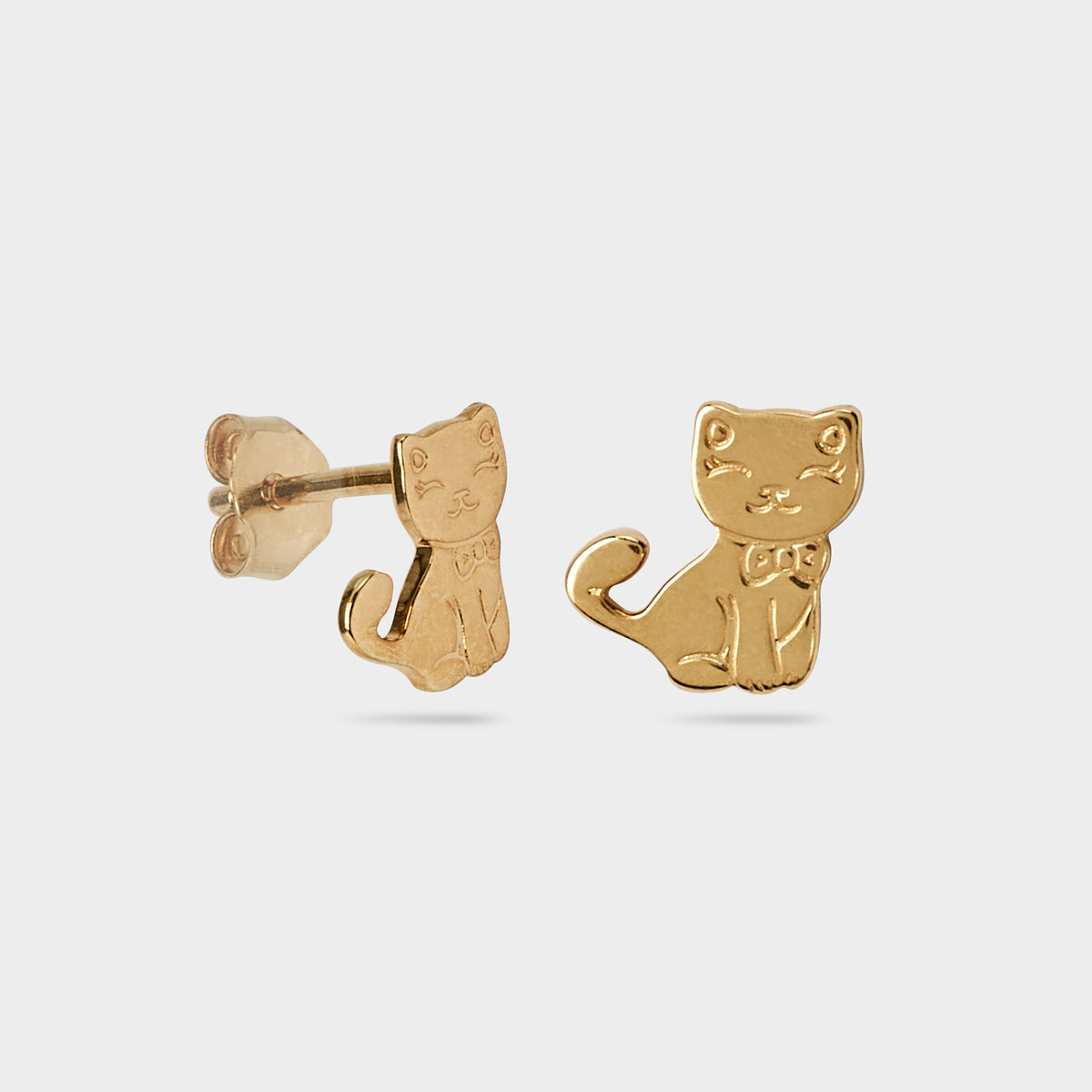 Boucles d'oreilles Chats plaqué or