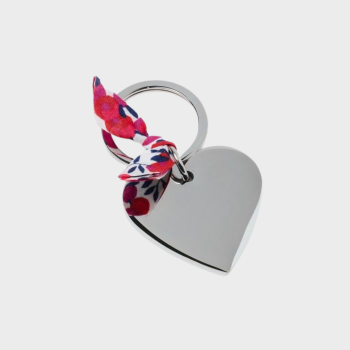 Porte-clés cœur acier