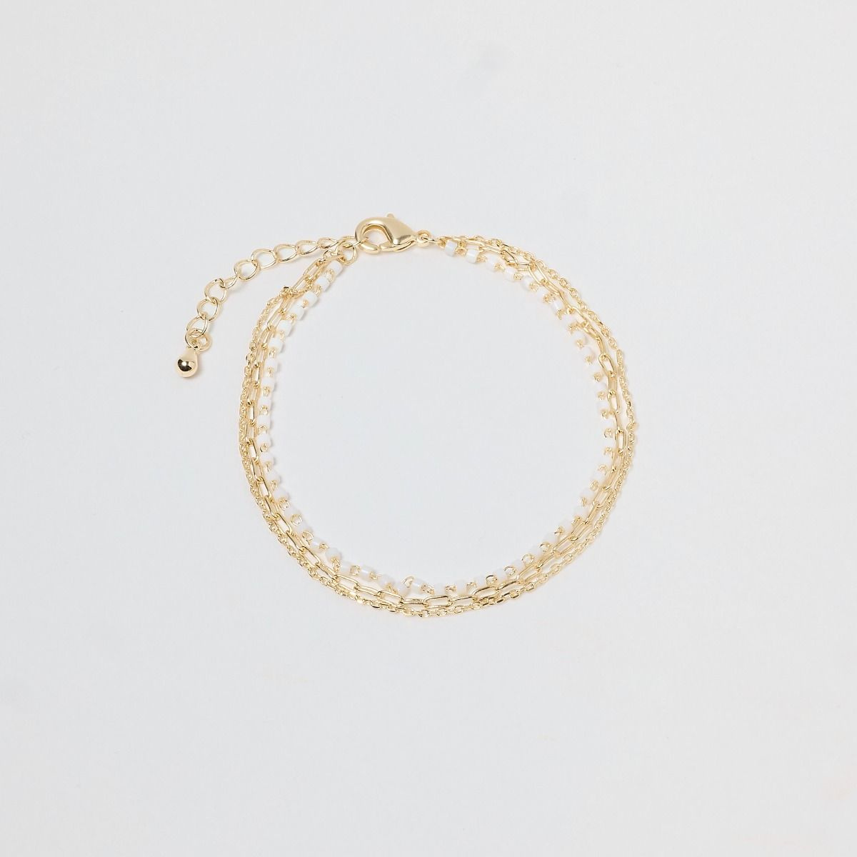 Bracelet trio Mahos plaqué or blanc
