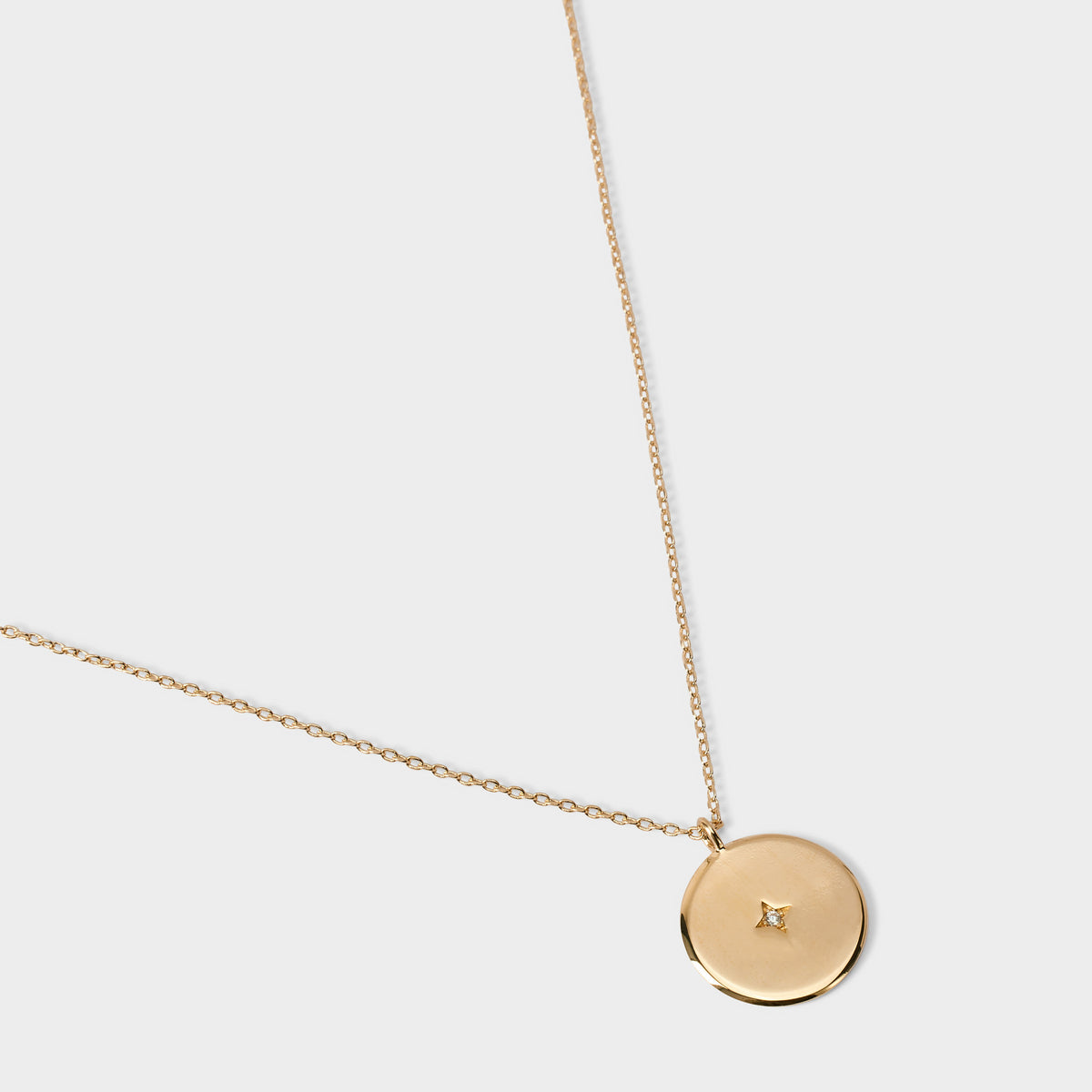 Collier breloque 1 brillant sur chaîne plaqué or