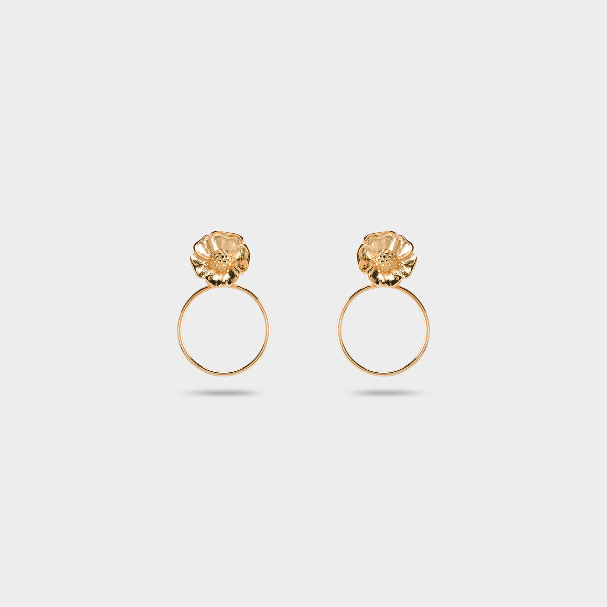 Boucles d'oreilles Anémone plaqué or