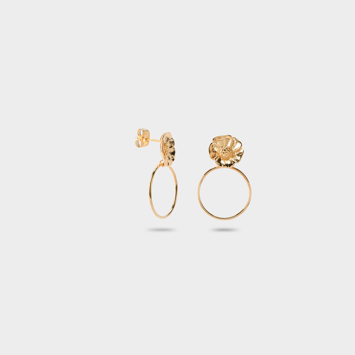 Boucles d'oreilles Anémone plaqué or