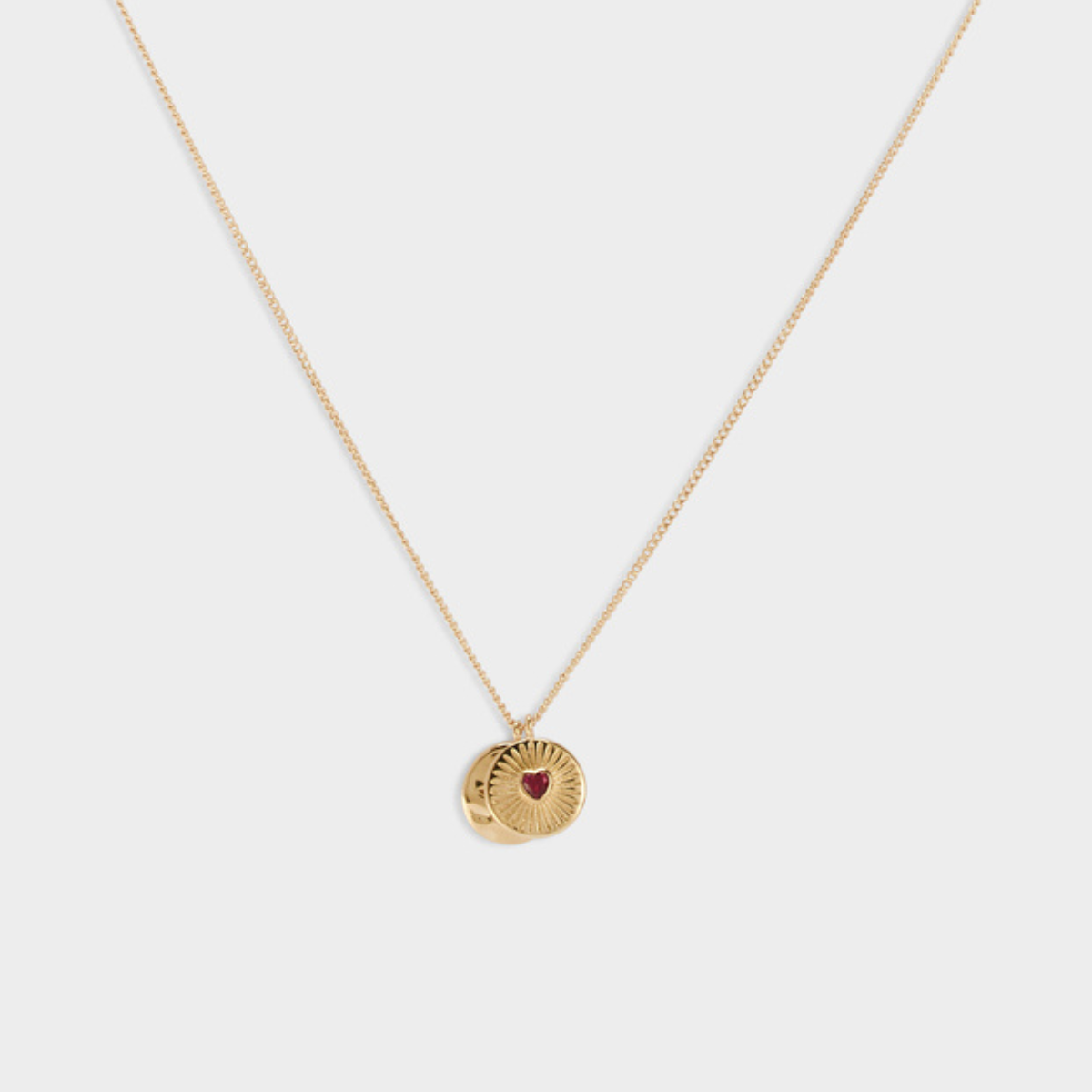 Collier double breloque cœur battant étoile plaqué or