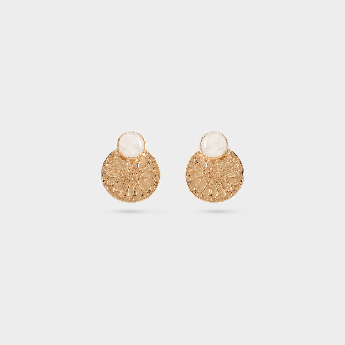 Boucles d'oreilles Empreinte roses plaqué or