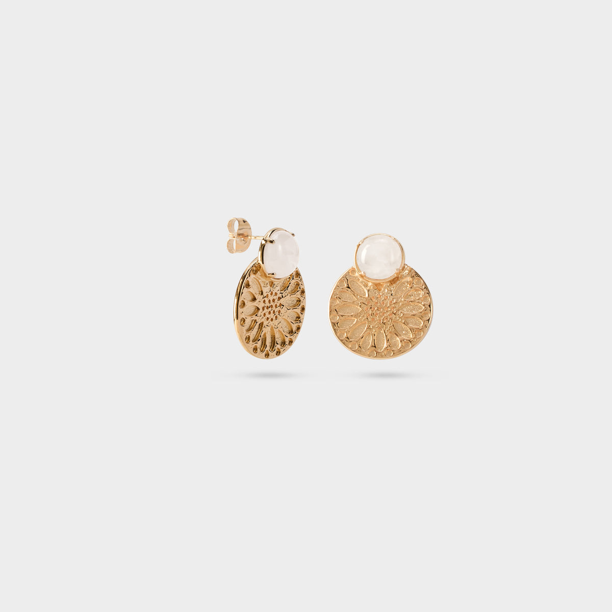 Boucles d'oreilles Empreinte roses plaqué or