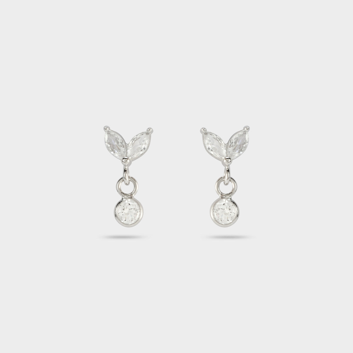 Boucles d'oreilles Purity Pétales brillants argent