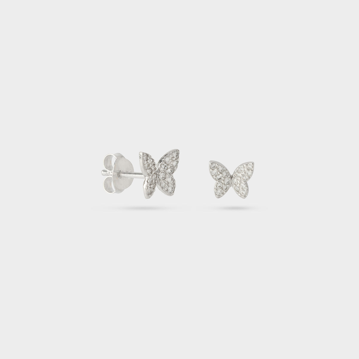 Boucles d'oreilles Papillon pavé argent