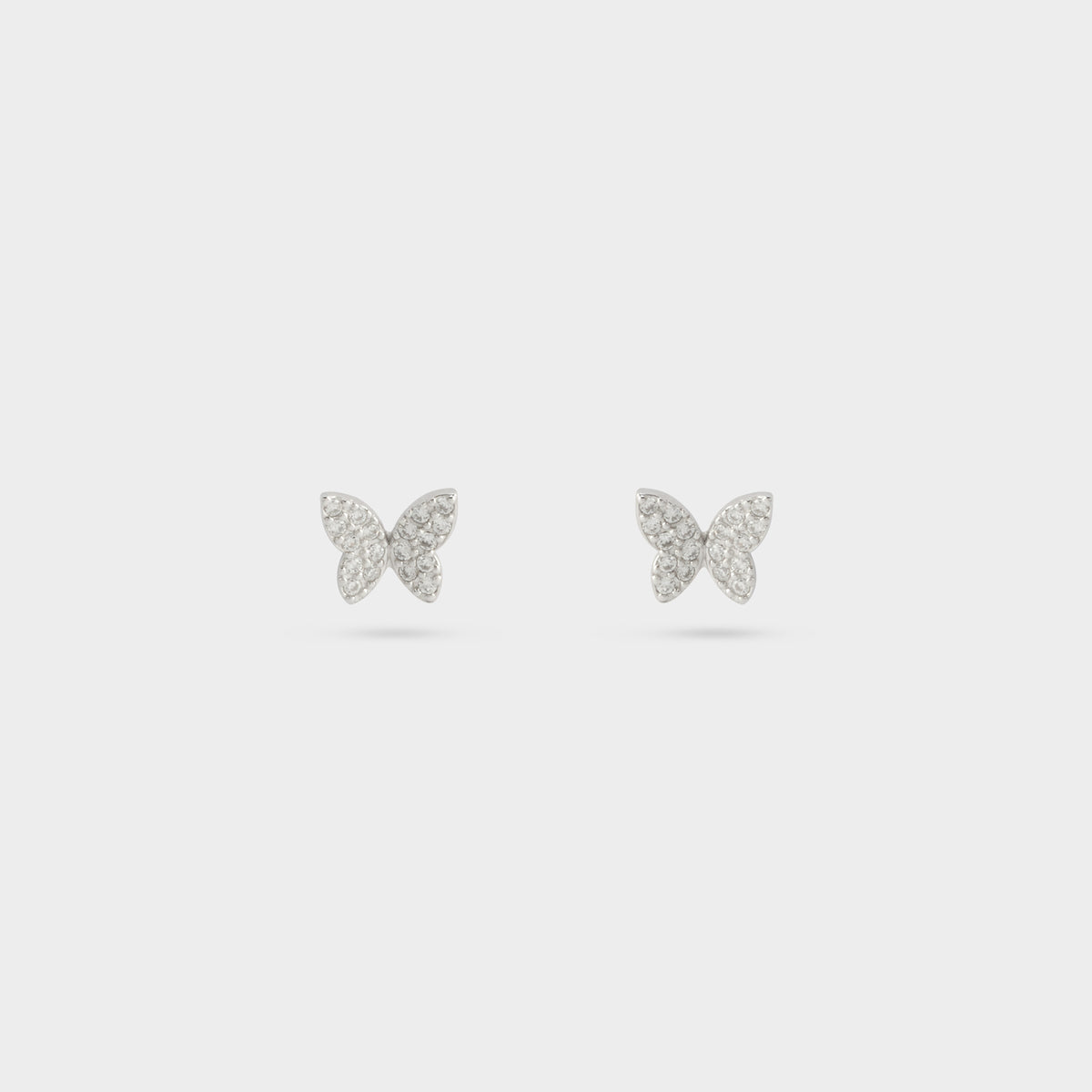 Boucles d'oreilles Papillon pavé argent