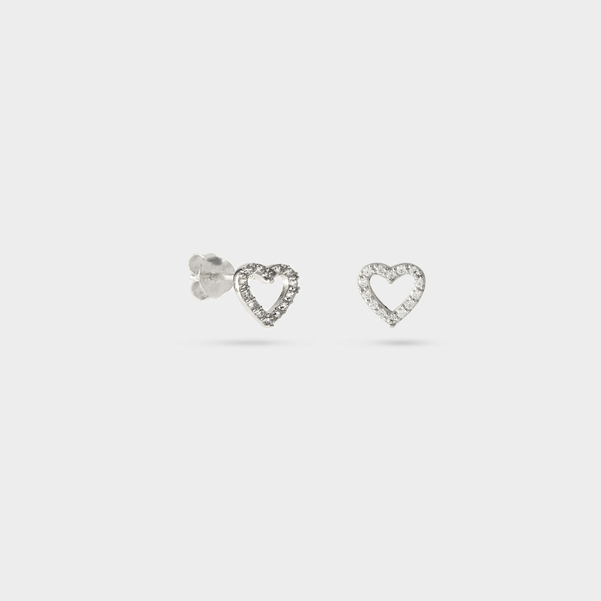 Boucles d'oreilles Cœur pavé argent
