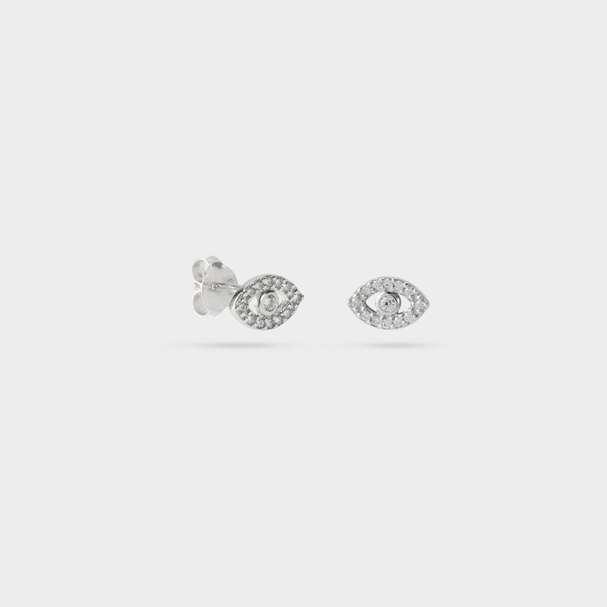 Boucles d'oreilles Œil pavé argent