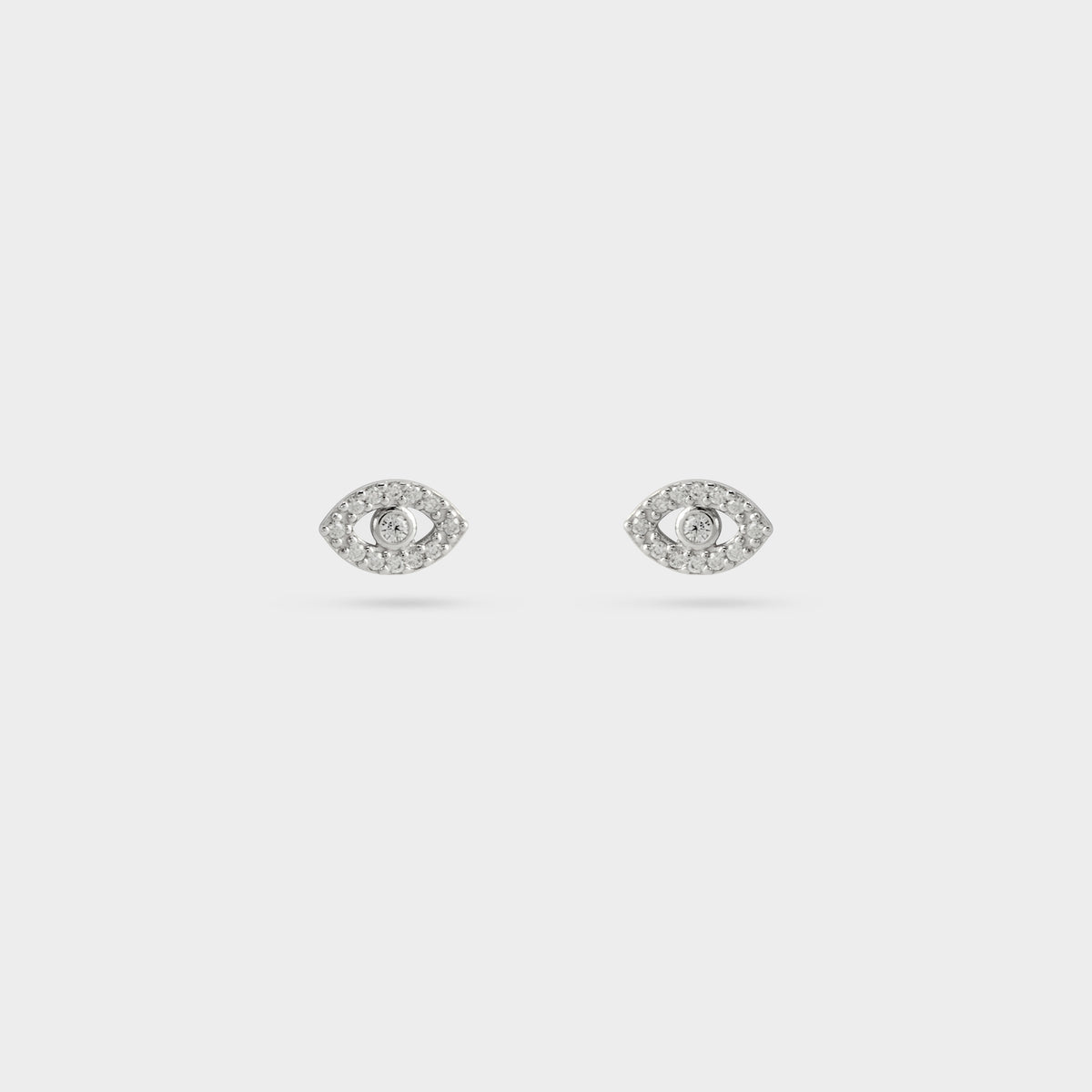 Boucles d'oreilles Œil pavé argent
