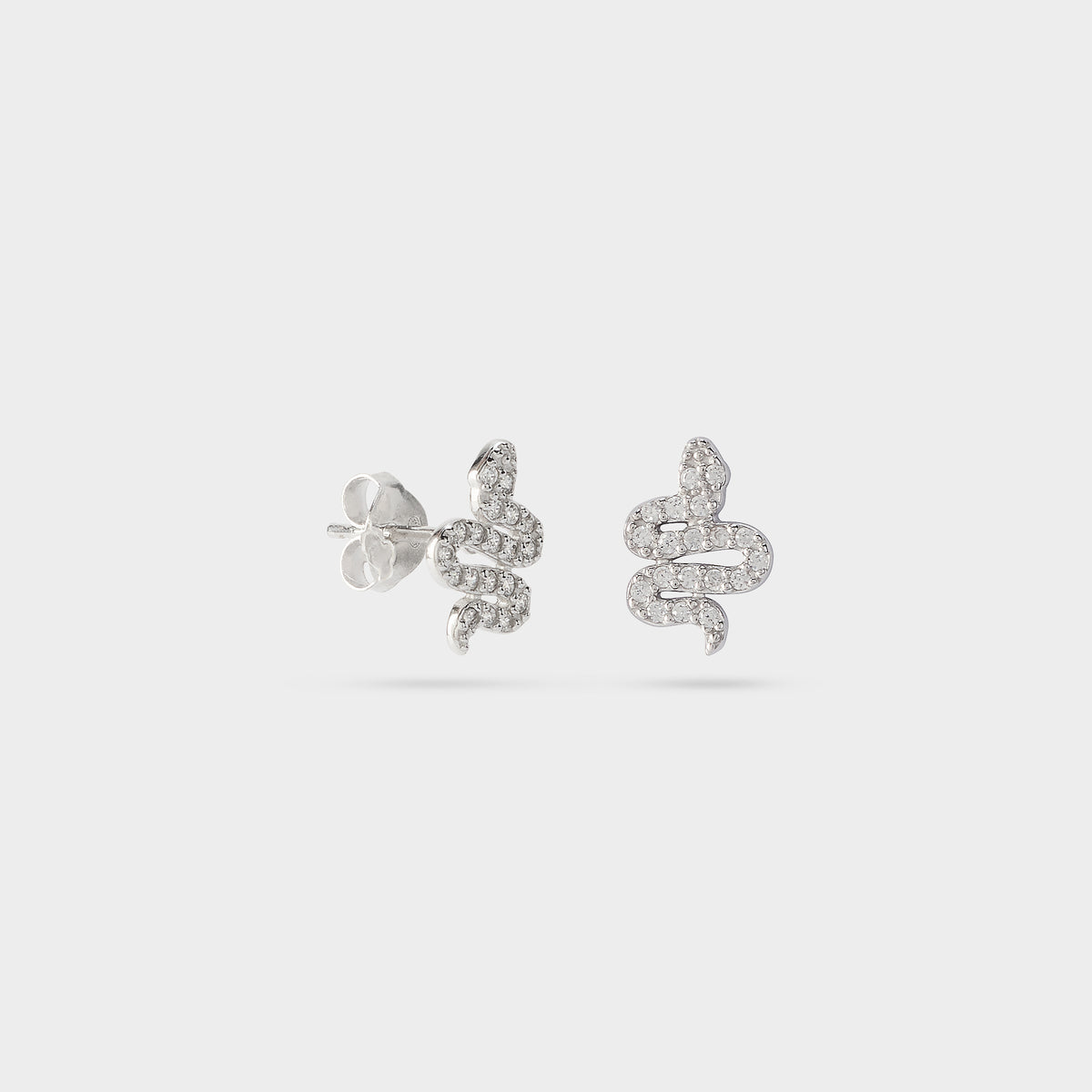 Boucles d'oreilles Serpent pavé argent
