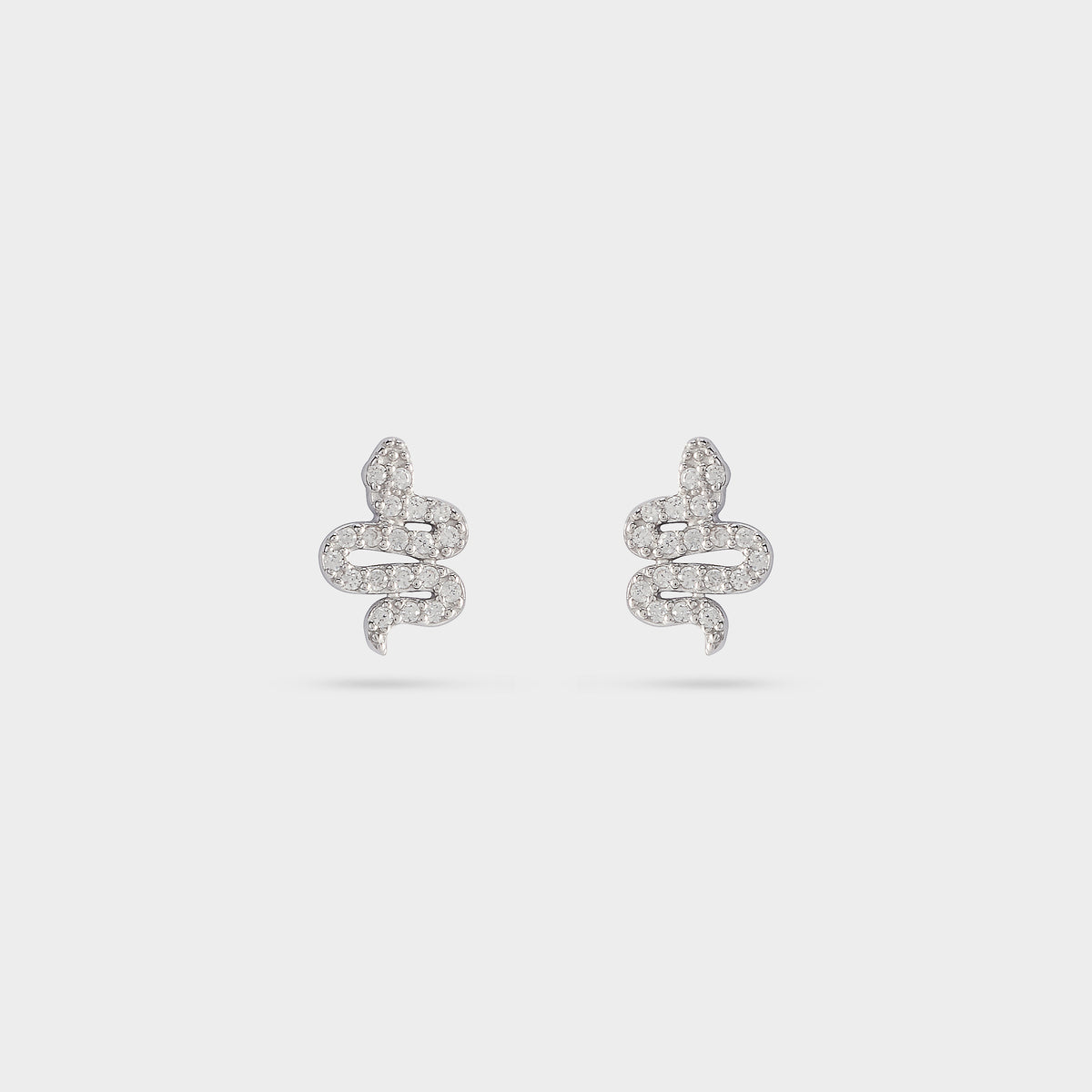 Boucles d'oreilles Serpent pavé argent