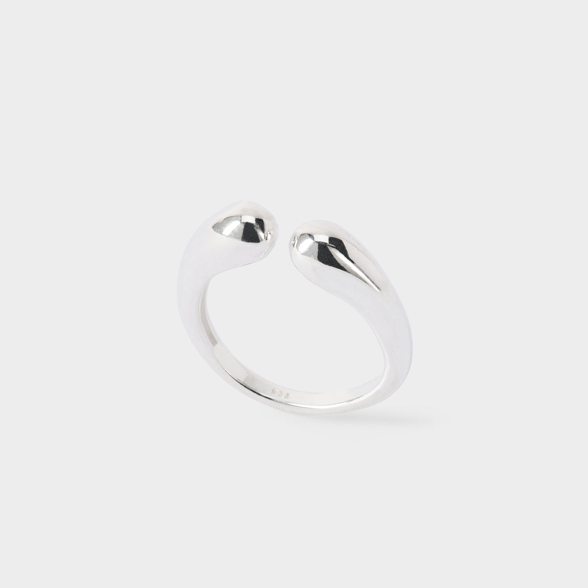 Bague tête-à-tête ajustable argent